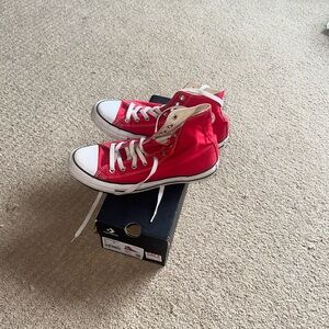 Ladies size 10 red converse